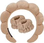 Bandeau Spa pour le Lavage du Visage Set de Poignets