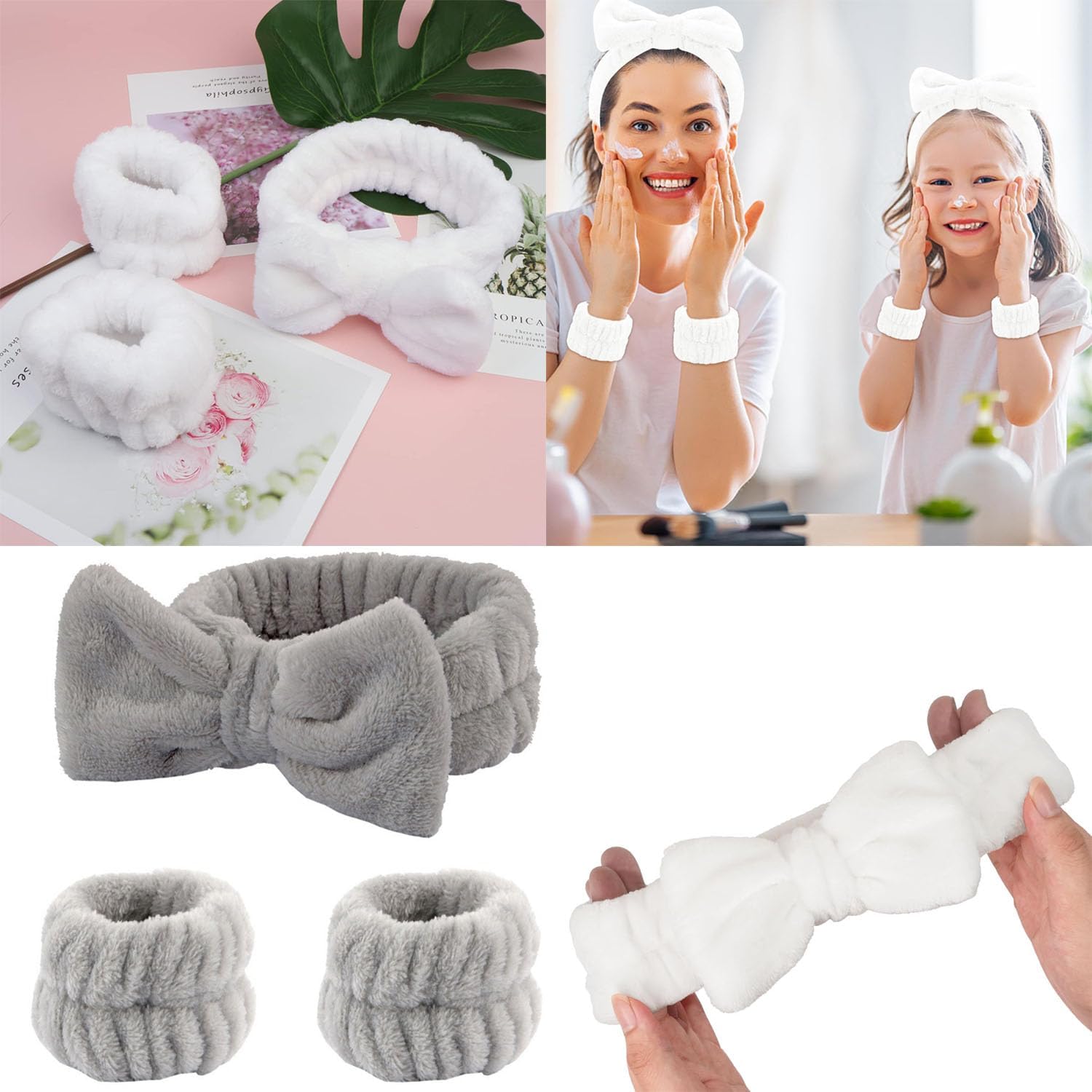 Set 6 Polsini Assorbenti per Lavaggio Viso e Capelli