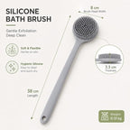 Spazzola Doccia in Silicone 37.5cm Doppia Faccia – Pulizia e Massaggio