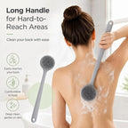 Spazzola Doccia in Silicone 37.5cm Doppia Faccia – Pulizia e Massaggio