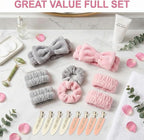 Set 16 Accessori Capelli e Skincare – Fascia, Polsini e Clip