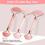 Set 2 Rulli in Giada Rosa e Gua Sha – Massaggio Viso Anti-Età