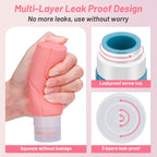 Set 4 Flaconi da Viaggio in Silicone 100ml Ricaricabili Anti-perdita