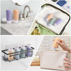 Set 4 Flaconi da Viaggio in Silicone 108ml con Etichette