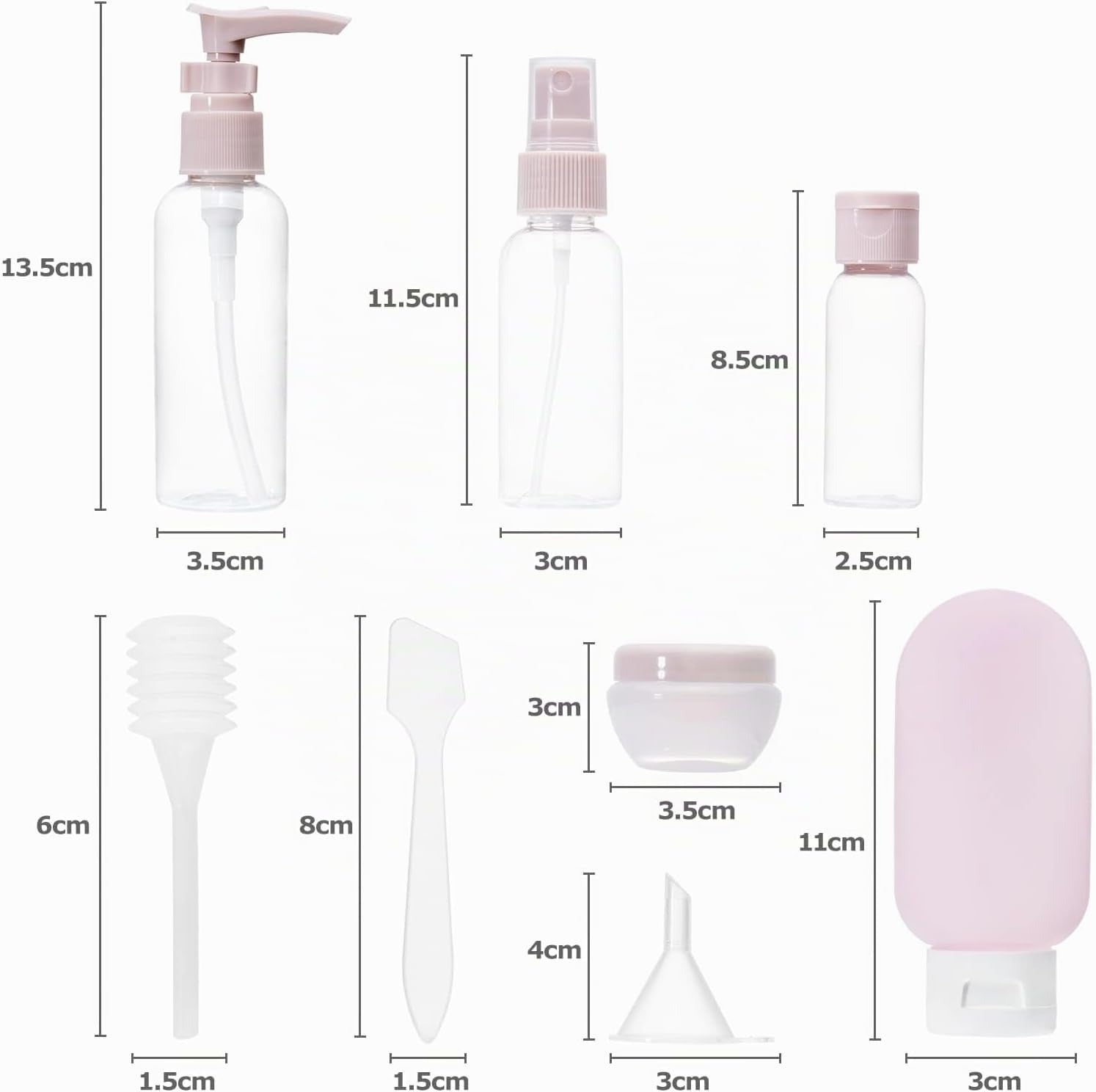 Kit da Viaggio 11 Pezzi Flaconi e Contenitori 30-80ml