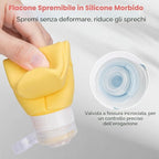 Kit da Viaggio 14 Pezzi Flaconi e Vasetti in Silicone Anti-perdita