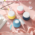 Kit da Viaggio 14 Pezzi Flaconi e Vasetti in Silicone Anti-perdita