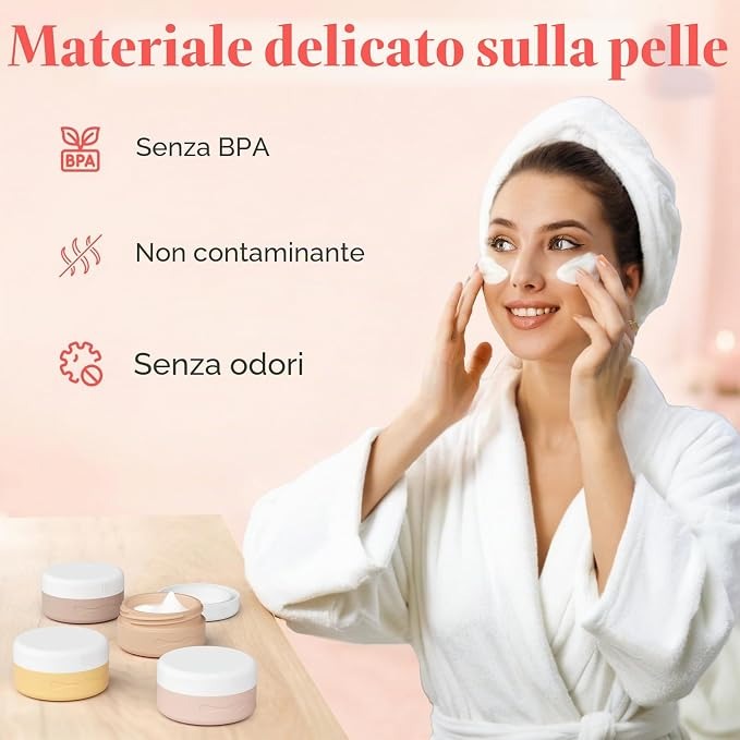 Vasetti da Viaggio in Silicone 40ml per Creme e Cosmetici